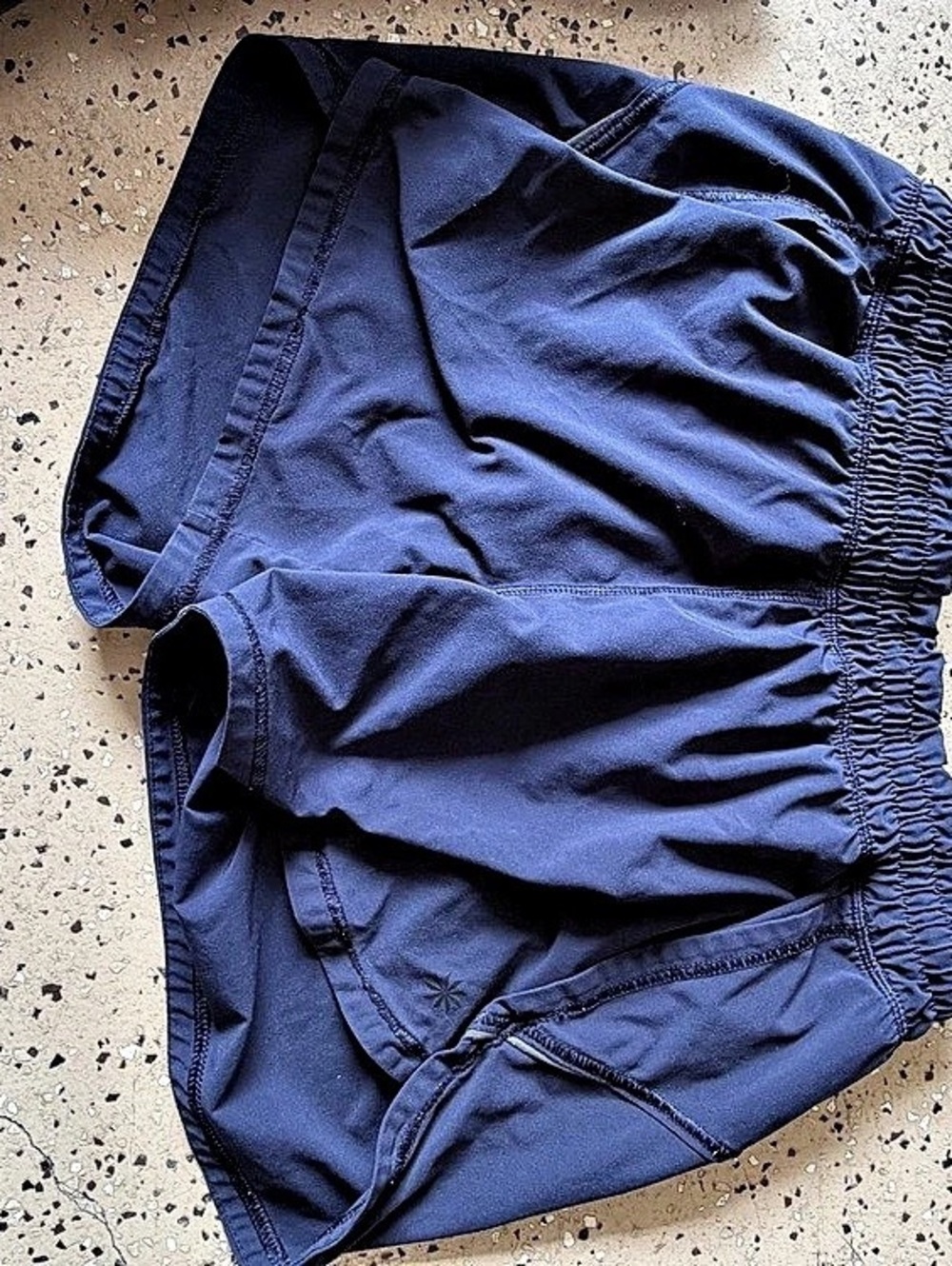 Athleta Weekender Run Short Athletic Shorts in Blue Size Medium